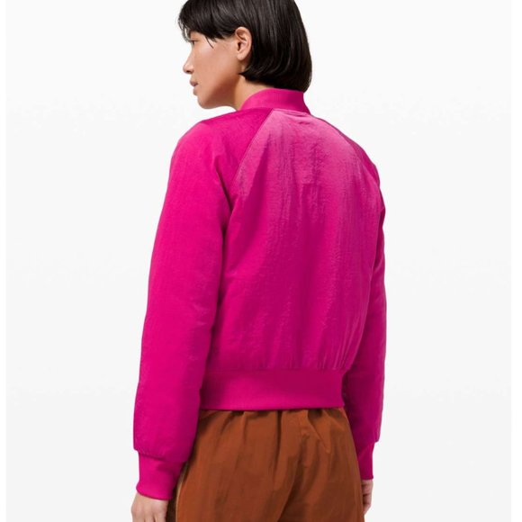Lululemon Non Stop Bomber Reversible Ripened Raspberry EUC - Picture 2 of 11